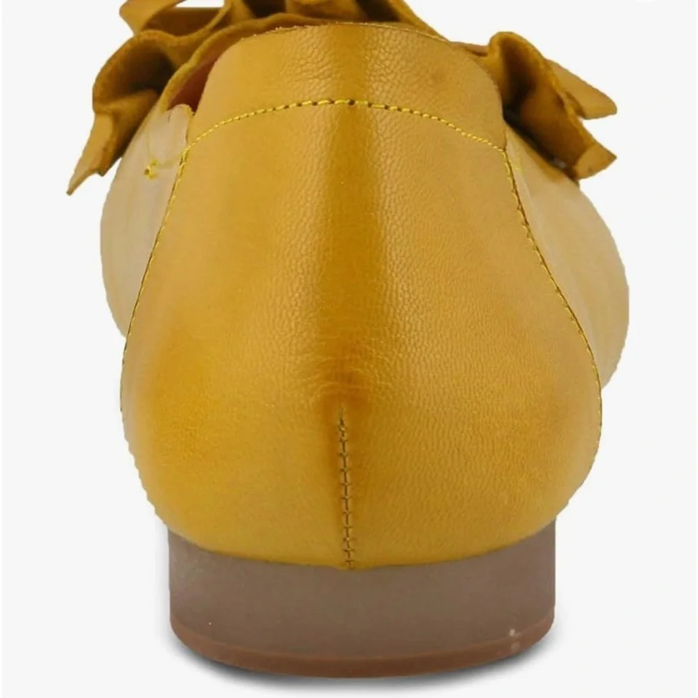 SPRING STEP L’ARTISTE LOUISA BALLERINA FLATS YELLOW LEATHER SZ 37 EU / 6.5-7 US - Picture 10 of 13